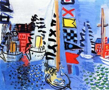 Boats in Port Artwork by Raoul Dufy