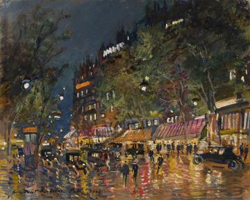 Grand Boulevard pres de la Bastille Artwork by Constantin Alexeevich Korovin