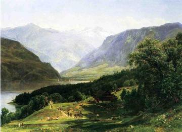Travelers in the Swiss Alps Artwork by Thomas Worthington Whittredge