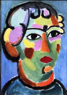 Head in Green Colors Artwork by Alexej Jawlensky