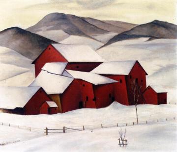 Farm In A Winter Landscape Artwork by Arnold Wiltz