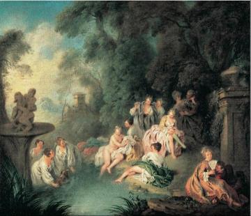 Bathers Artwork by Jean Baptiste Pater