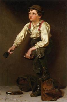 Shoe Shine Boy Artwork by John George Brown