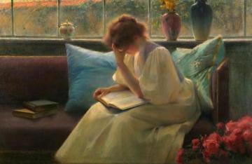 Thoughtful Reader Artwork by Franz Dvorak