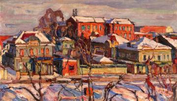 Urban Landscape Artwork by Abraham A. Manievich