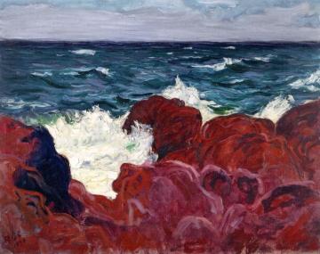 Red Rocks and Sea Artwork by Roderic OConnor