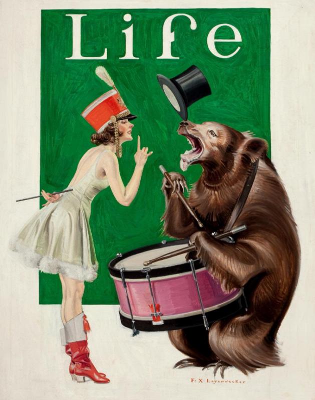 The Bear Trainer Artwork by Frank Xavier Leyendecker