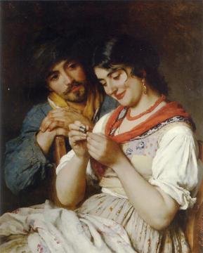The Seamstress Artwork by Eugen Von Blaas