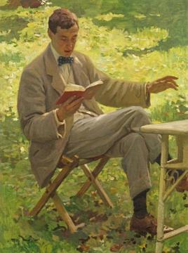 Alfred Munnings Reading Artwork by Harold Knight