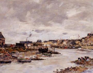 The Inner Port of Trouville at Low Tide Artwork by Eugène-Louis Boudin