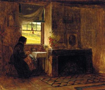 Interior of a Farm House in Maine Artwork by Eastman Johnson