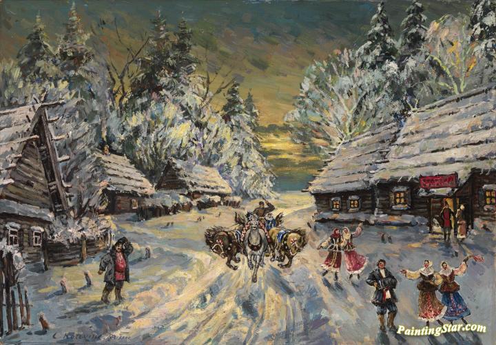 Russian Winter Artwork by Constantin Alexeevich Korovin