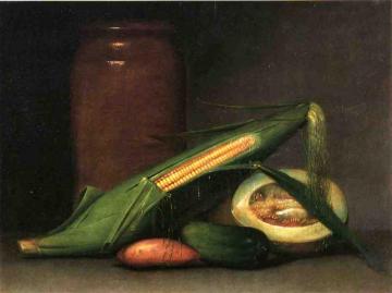 Corn and Canteloupe Artwork by Raphaelle Peale