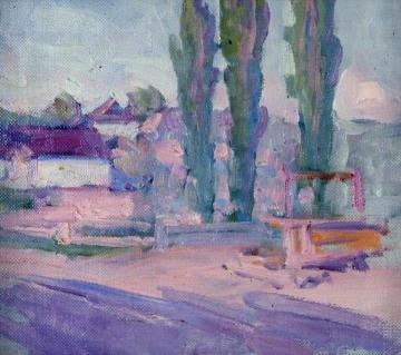 Three Poplars and a Well Artwork by Robert Bevan