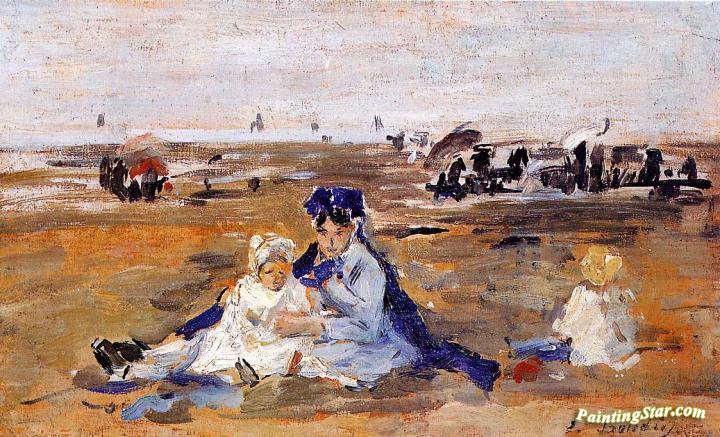A Nanny on the Beach Artwork by Eugène-Louis Boudin