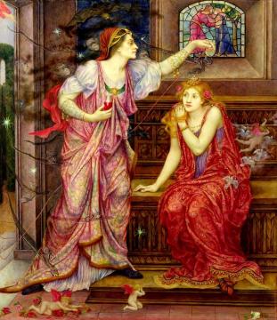 Queen Eleanor & Fair Rosamund Artwork by Evelyn de Morgan