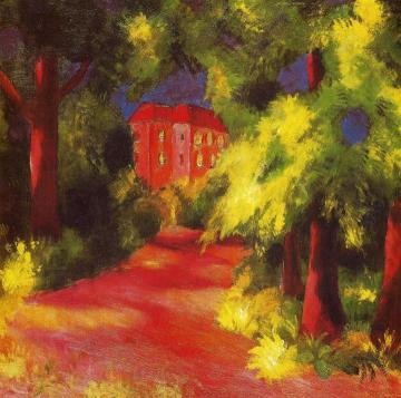 Red House in a Park Artwork by August Macke