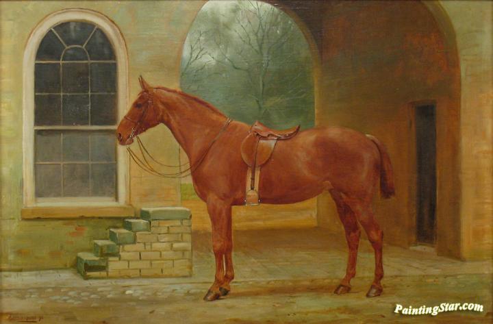 Jemima in Stableyard Artwork by George Goodwin Kilburne