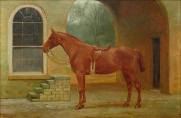 Jemima in Stableyard Artwork by George Goodwin Kilburne