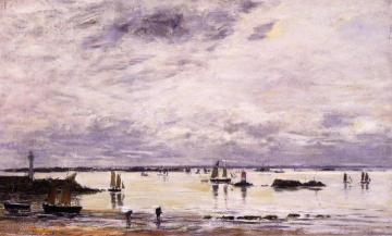 Portrieux, the Port at Low Tide Artwork by Eugène-Louis Boudin