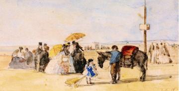 On the Beach Artwork by Eugène-Louis Boudin