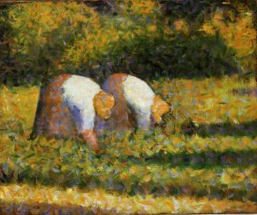 Farm Women at Work Artwork by Georges Seurat