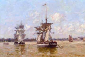 Bordeaux, the Port Artwork by Eugène-Louis Boudin