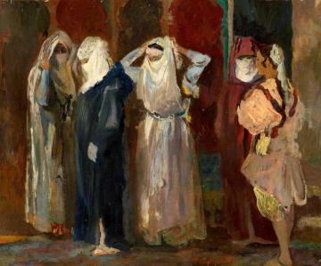 Leaving the Mosque Artwork by Edy Legrand