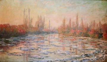 Floating Ice Artwork by Claude Oscar Monet