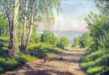 Chickens on the Road Artwork by Johan Krouthén