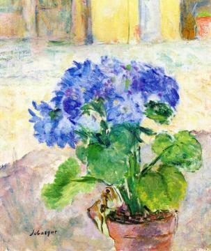 Vase of Hydrangeas Artwork by Henri Lebasque