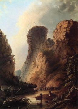 Deer by the River, Wyoming Artwork by Alfred Jacob Miller