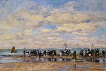 Trouville, the Beach at Low Tide Artwork by Eugène-Louis Boudin
