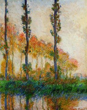 Three Trees in Autumn Artwork by Claude Oscar Monet