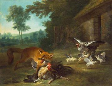 Fox In The Poultry Yard Artwork by Jean-Baptiste Oudry