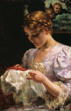 The Embroiderer Artwork by James Carroll Beckwith