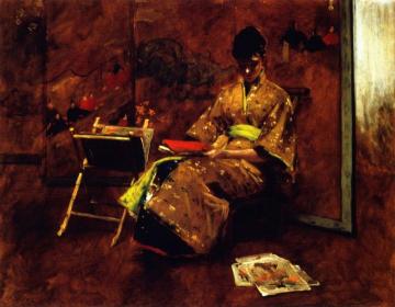 A Girl in Japanese Gown Artwork by William Merritt Chase