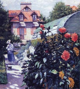 Dahlias: The Garden at Petit Gennevilliers Artwork by Gustave Caillebotte
