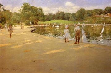 The Lake for Miniature Yachts Artwork by William Merritt Chase