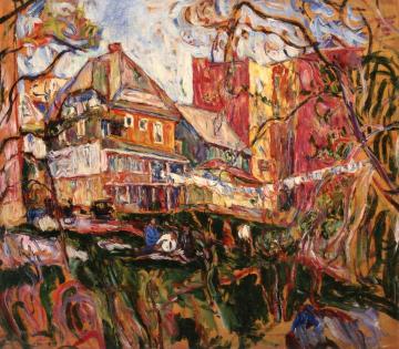 Houses, Bronx, New York Artwork by Abraham A. Manievich