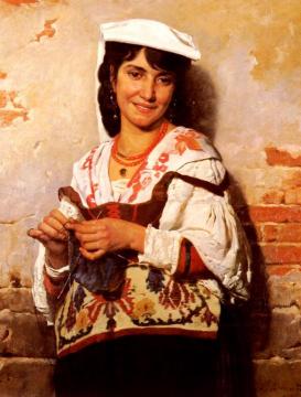 Jeune Fille Italienne Artwork by Léon Joseph Florentin Bonnat