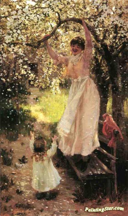 Falling Apple Blossoms Artwork by Hamilton Hamilton