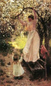 Falling Apple Blossoms Artwork by Hamilton Hamilton
