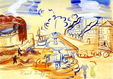 Composition of the Fountain Artwork by Raoul Dufy