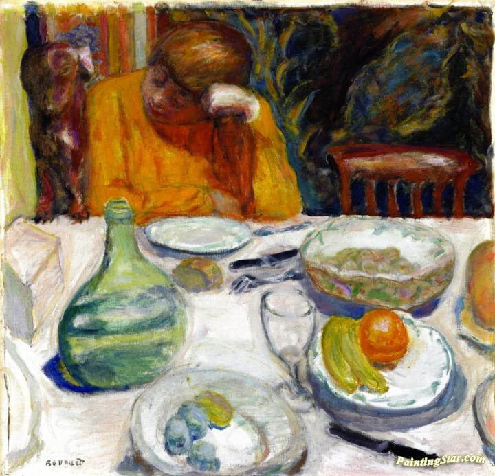 The Provençal Carafe, Marthe Bonnard And Her Dog Ubu Artwork by Pierre Bonnard