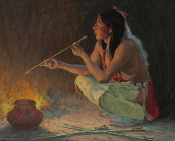 The Arrow Maker Artwork by E. Irving Couse