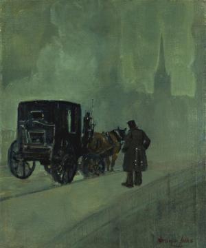 Foggy Night, New York Artwork by George Benjamin Luks