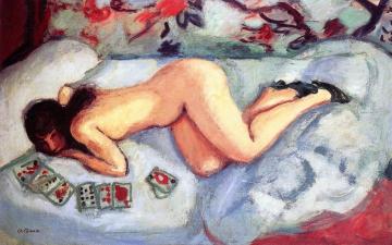 Nude Lying Down With A Game Of Cards Artwork by Charles Camoin
