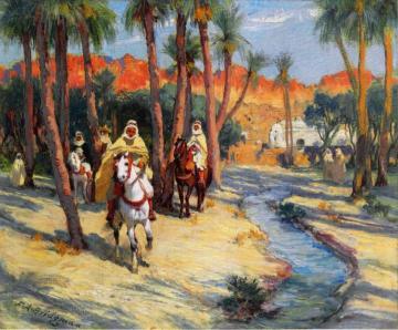 Riding through an Oasis Artwork by Frederick Arthur Bridgman