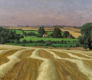 Stubble Field, Thaxted Artwork by John Arthur Malcolm Aldridge